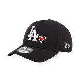 New Era MLB Los Angeles Dodgers Heart Essential 9Forty Black Strapback Cap