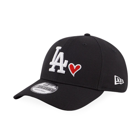 New Era MLB Los Angeles Dodgers Heart Essential 9Forty Black Strapback Cap