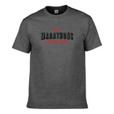 UT I DO MARATHONS ON NETFLIX Premium Slogan T-Shirt