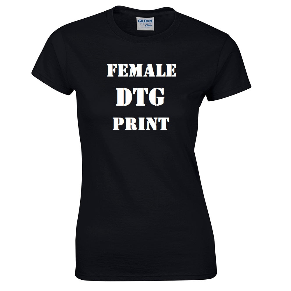 CUSTOM DTG PRINT (Direct To Garment) on Premium Cotton 180g FEMALE LADIES T-Shirt