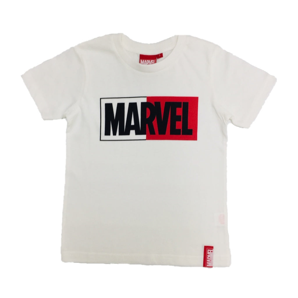 PREMIUM Marvel Basic Half Logo Kids White T-Shirt