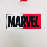 PREMIUM Marvel Basic Half Logo Kids White T-Shirt